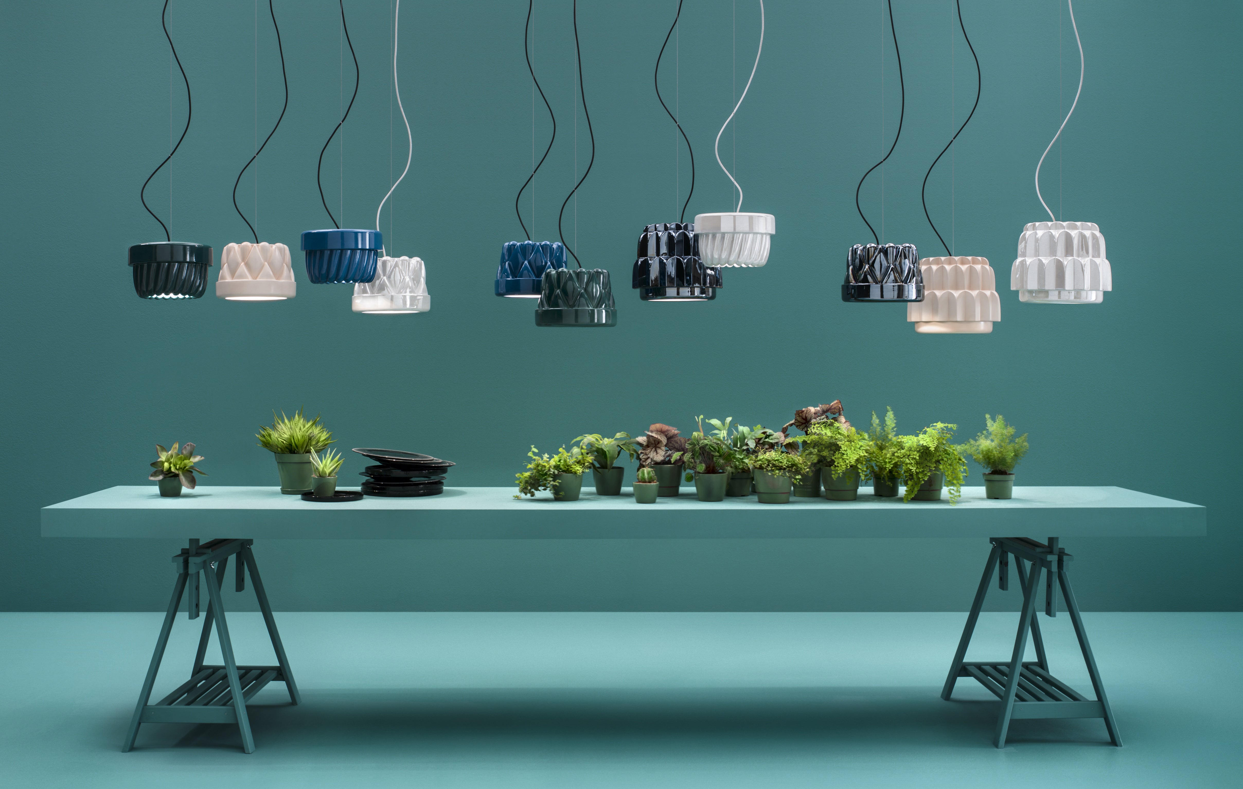 10082 Hängelampe türkis blau Gugelhupf