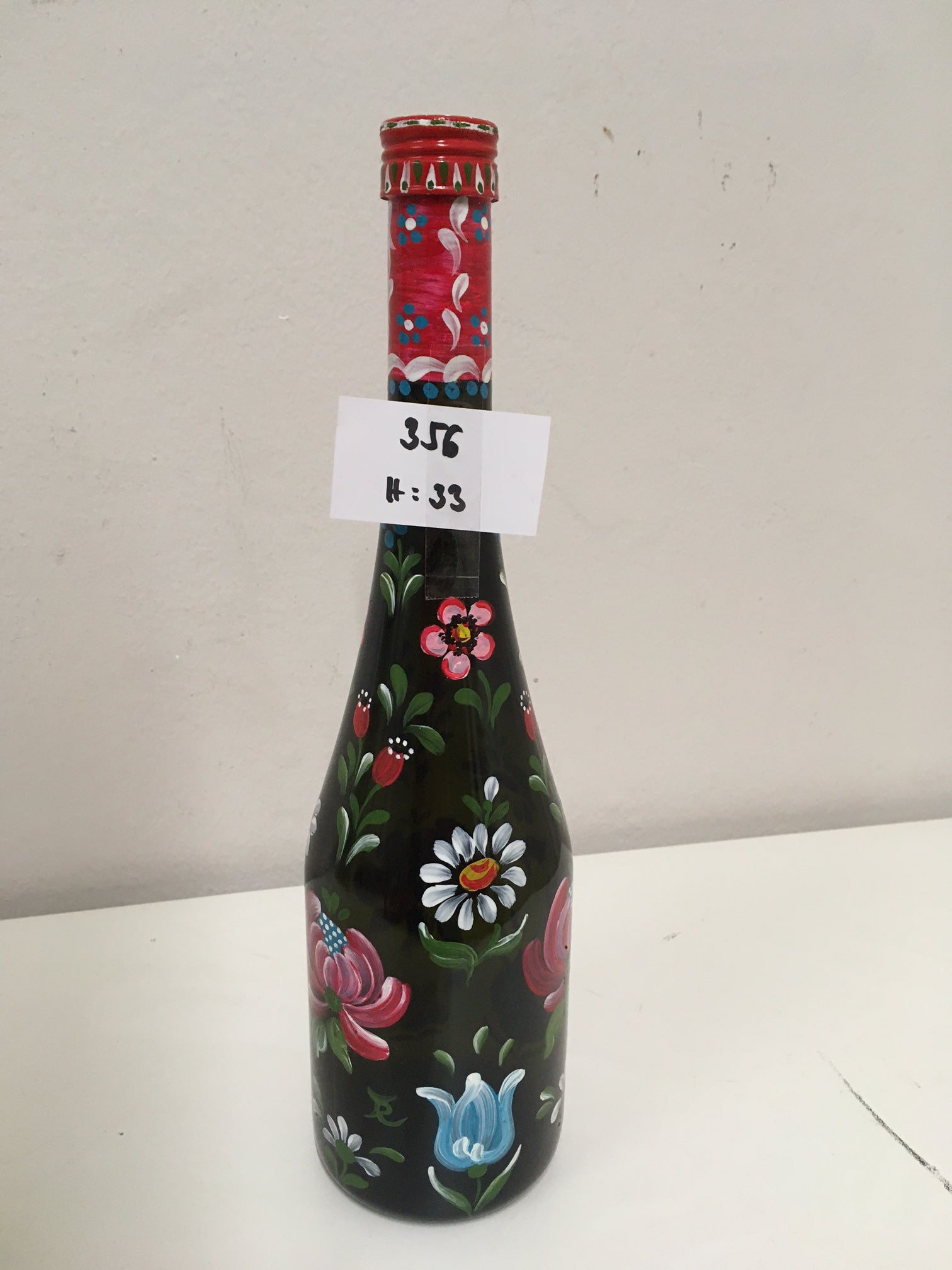 2356. Deko Flasche mit Bemalung