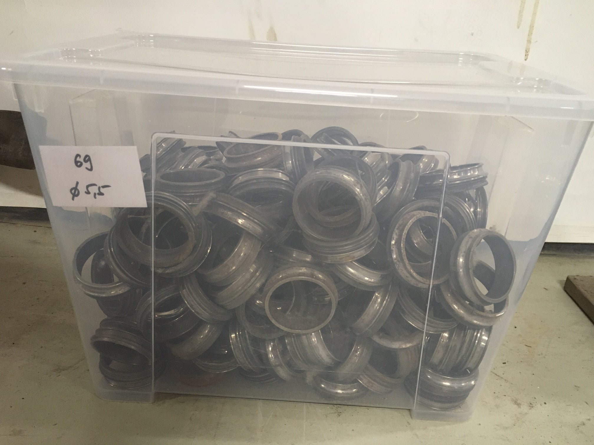 2069. Metallringe, 53 Stück,  drm 5,5cm