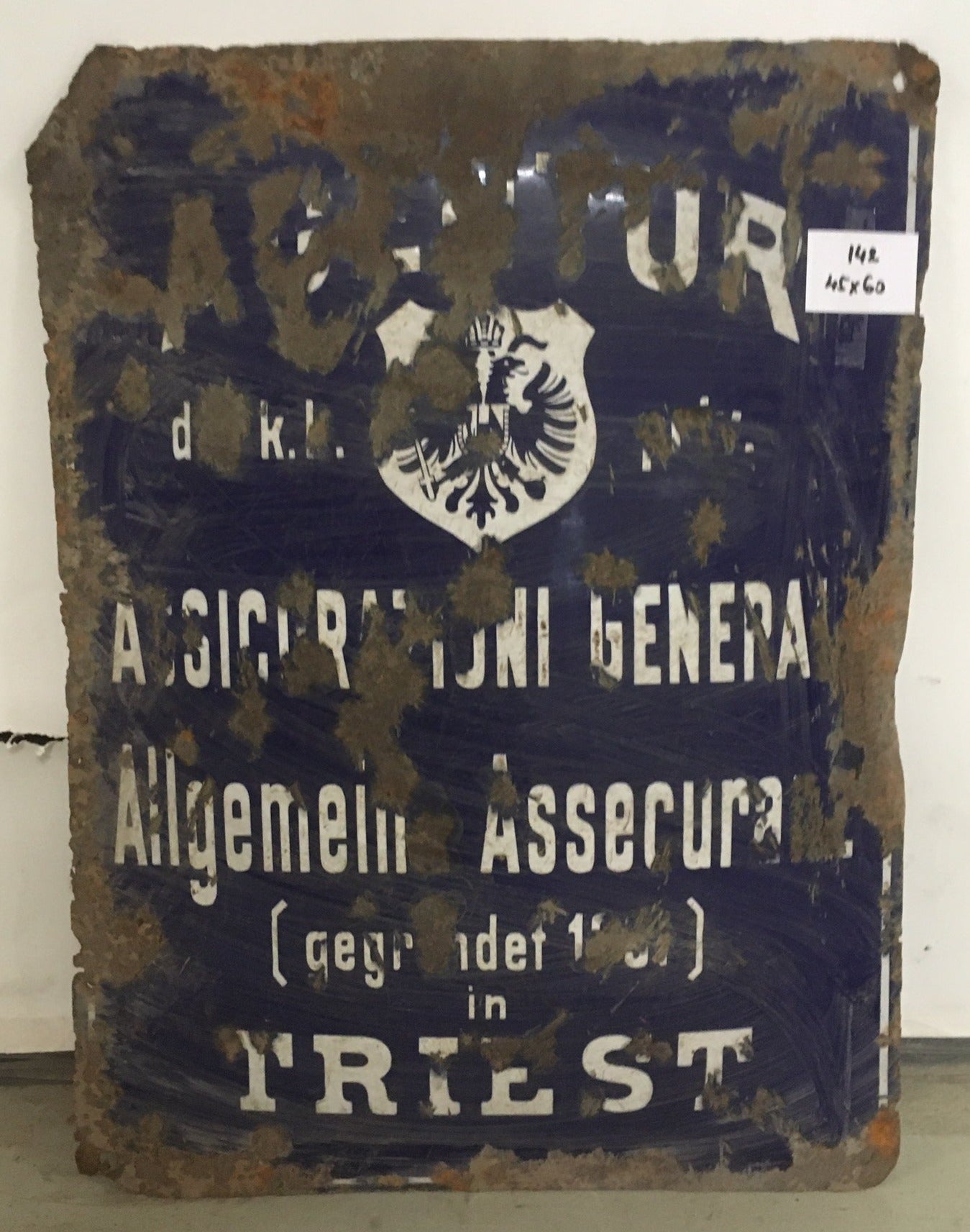 2142. Schild Blech Triest